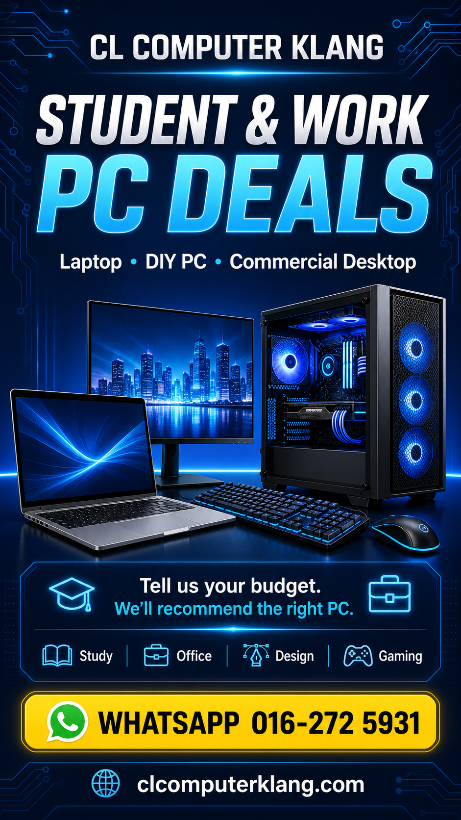 CL Computer Klang Student and Work PC Deals poster